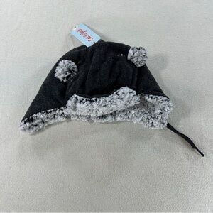Cat & Jack Charcoal and Light Gray Hat with Ears. Sz 12-24 Months NWT